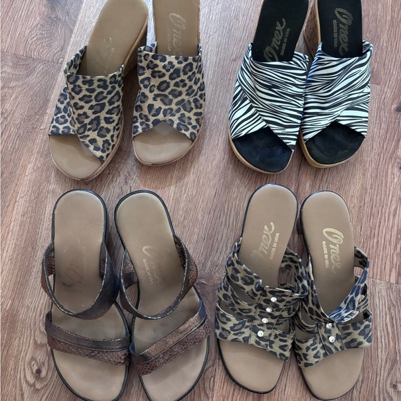 Lot of 4 pair Onex Women's Animal Print Sandals - Picture 1 of 5